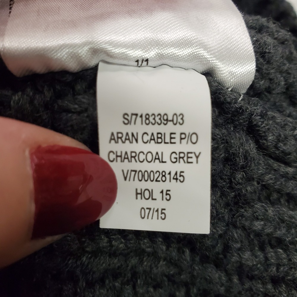 Gap Womens Old Money Chunky Cable Knit Sweater Size M Gray Preppy New England - Picture 5 of 9